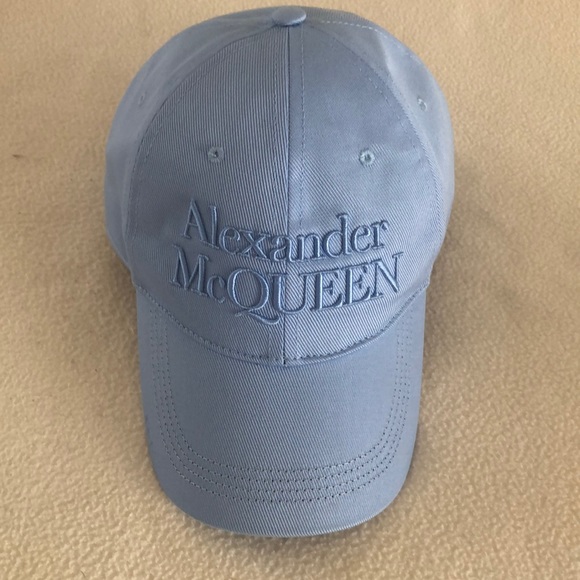 Alexander McQueen Embroidered -logo Baseball Cap 100% cotton light blue
